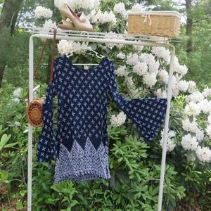 Bell sleeve mini dress